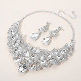 Butterfly Glass Stone Cluster Pointed Teardrop Stone Cluster Evening Necklace
