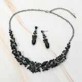 Marquise Stone Cluster Embellished Evening Necklace