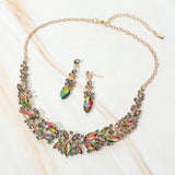 Marquise Stone Cluster Embellished Evening Necklace