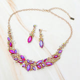 Marquise Stone Cluster Embellished Evening Necklace