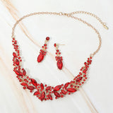 Marquise Stone Cluster Embellished Evening Necklace