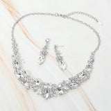 Marquise Stone Cluster Embellished Evening Necklace