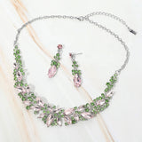 Marquise Stone Cluster Embellished Evening Necklace