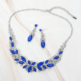 Marquise Stone Cluster Embellished Evening Necklace