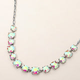 Women's Cushion Square Stone Link Evening Necklace
