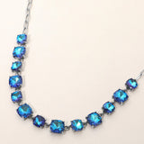Women's Cushion Square Stone Link Evening Necklace