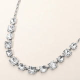 Women's Cushion Square Stone Link Evening Necklace