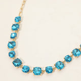 Women's Cushion Square Stone Link Evening Necklace