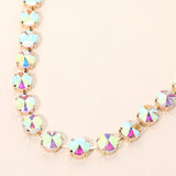 Round Cut Stone Cluster Link Evening Necklace
