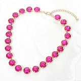 Cushion Round Stone Link Evening Necklace