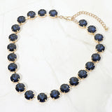 Cushion Round Stone Link Evening Necklace