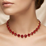 Cushion Round Stone Link Evening Necklace