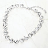 Cushion Round Stone Link Evening Necklace
