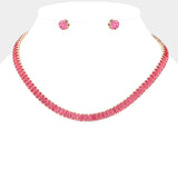 Baguette Stone Cluster Evening Necklace
