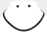 Baguette Stone Cluster Evening Necklace