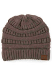 C.C Women's Ribbed Knit Solid Color Beanie