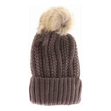 Fuzzy Lined Fur Pom C.C Beanie
