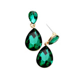 Women's Glass Crystal Teardrop Dangle Earrings