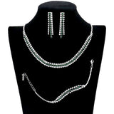 3PCS Rhinestone Necklace Jewelry Set