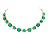 Women's Cushion Square Stone Link Evening Necklace