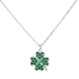 Stone Paved Clover Pendant Necklace
