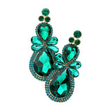 Teardrop Accented Dangle Evening Earrings