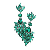 Teardrop Accented Marquise Stone Cluster Evening Earrings