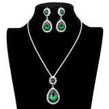 Teardrop Accented Rhinestone Necklace