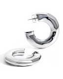 Emma Hammered Open Hoop Earrings Gold
