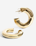 Emma Hammered Open Hoop Earrings Gold