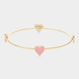 Enamel Heart Pointed Bangle Bracelet