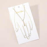 Oval Stone Accent Delicate Hand Chain Bracelet