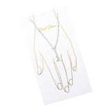 Oval Stone Accent Delicate Hand Chain Bracelet