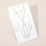 Oval Stone Accent Delicate Hand Chain Bracelet
