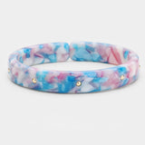 Metal Studded Celluloid Acetate Adjustable Bracelet