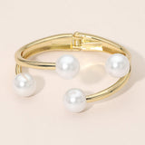 Pearl Tip Hinged Bangle Bracelet