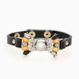 Multi Color Bead Snap Button Bracelet