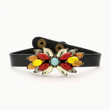 Multi Color Bead Snap Button Bracelet