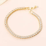 18K Gold Dipped Square Tennis Chain Bracelet