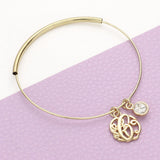 -C- Initial Monogram Bangle Bracelet