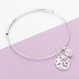 -E- Initial Monogram Bangle Bracelet
