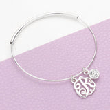 -R- Initial Monogram Bangle Bracelet