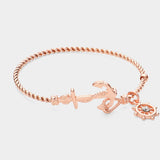 Nautical Anchor Helm Charm Hook Bracelet