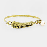 "Spread Blessing" Pearl Burnished Metal Hook Bracelet