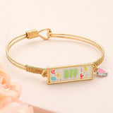 BFF Enamel Heart Charm Message Hook Bracelet