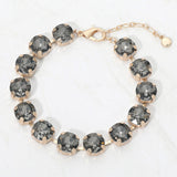 Round Stone Cluster Link Bracelet