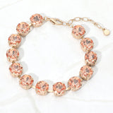 Round Stone Cluster Link Bracelet
