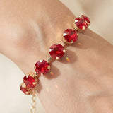 Round Stone Cluster Link Bracelet