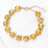 Round Stone Cluster Link Bracelet