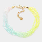 Gradation Seed Beaded Layered Bracelet